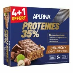 Boîte 5 Barres 45g HyperProtéinée Apurna Proteines 35% Crunchy